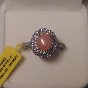 Promise ring SZ 9 925 pink gem in box